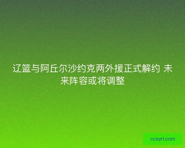 辽篮与阿丘尔沙约克两外援正式解约 未来阵容或将调整